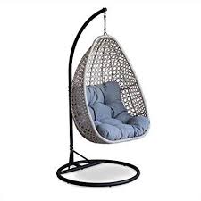 alice s garden fauteuil suspendu uovo loveuse suspendue en resine tressee beige chine et coussin epais loveuse suspendue fauteuil suspendu chaise suspendue