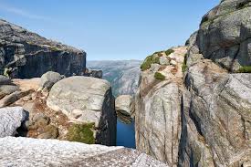 Kjeragbolten is a giant boulder wedged between two cliffs, sitting almost 1000 meters above the waters of the lysefjord in norway. Hiking To Kjeragbolten Away On The Road