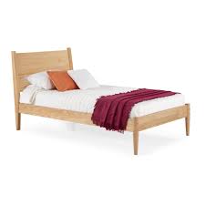 Camaflexi Mid Century Scandinavian Oak Twin Size Panel Headboard Platform Bed Mdt 1710 The Home Depot Free shipping this twin modern black faux leather upholstered platform bed frame with wood slats is complete with multiple wooden support slats. camaflexi mid century scandinavian oak twin size panel headboard platform bed mdt 1710 the home depot