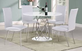 Small round white dining set. Full White High Gloss Round Dining Table 4 Chairs Homegenies