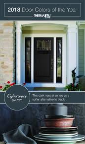 This Dark Neutral Serves As A Softer Alternative To Black 2018 Therma Tru Door Colors Of The Year Cybersp Door Color Exterior Door Colors Black Exterior Doors
