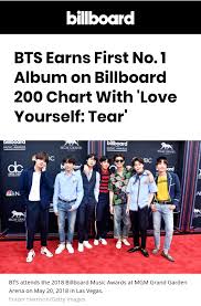 News Bts Earns First No 1 Album On Billboard 200 Chart