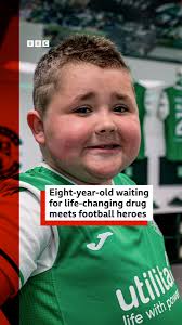 Boy waiting for life-changing drug meets football heroes