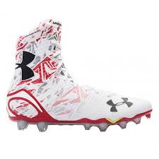 Under Armour White Red Highlight Cleats Lacrosse Unlimited Lacrosse Cleats Mens Lacrosse Cleats