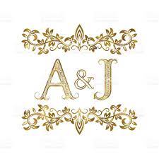 A J Vintage Initials Symbol Letters A J Ampersand Surrounded Wedding Initials Logo Wedding Logo Monogram Wedding Logo Design