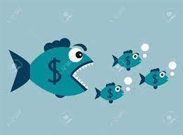 Eat the small fish and grow bigger. Big Fish With A Dollar Badge Wants To Eat Small Fish Royalty Free Cliparts Vectors And Stock Illustration Image 83457056