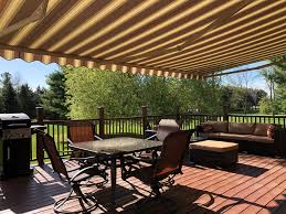 Awnings for existing pergolas or stand alone retractable weather proof pergola awnings can extend your outdoor dining season. Retractable Deck Patio Awnings Maryland Virginia Washington Dc