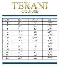 Terani Sizing Chart Best Dresses 2019