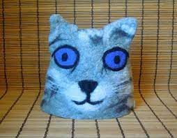 Orange Cat Hat Felt Animal Hat Green Eyes Tiger Hat Festival Etsy Animal Hats Felt Animals Orange Cat