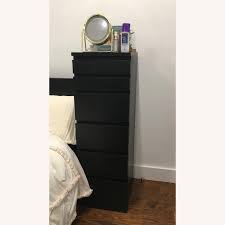 Fix the plywood onto the underside of the malm with screws. Ikea Malm Brown Black Tall Dresser With Mirror Aptdeco