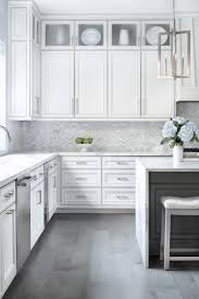 A Modern Farmhouse Kitchen In Austin Texas In 2020 Grey Kitchen Floor White Countertops White Cabinets White Countertops