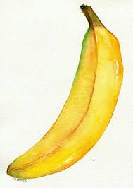 Banane Aquarelle En 2020 Fruits Aquarelle Nourriture Aquarelle Dessin Fruits