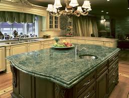 green granite kitchen