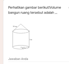 Tabung adalah bangun ruang yang tersusun oleh 3 buah sisi yaitu 2 buah lingkaran yang mempunyai ukuran yang sama dan 1 segiempat yang mengelilingi kedua lingkaran tersebut. Perhatikan Gambar Berikut Volume Bangun Ruang Tersebut Adalah Tolong Bantu Brainly Co Id