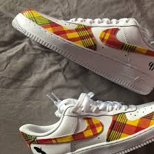 Nike Air Force 1 Black Price In South Africa Air Force One Custom Tissu Madras Antilles Carte Ile Cadeau Rouge Jaune Air Force Ones Force One Air Force Sneakers