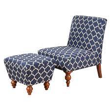 Yareli 22'' wide slipper chair and ottoman. Navy Quatrefoil Slipper Chair And Ottoman Set Kirklands