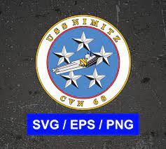Uss Nimitz Cvn 68 Aircraft Carrier Logo Emblem Vector Files Svg Eps Png Uss Nimitz Emblem Logo Aircraft Carrier