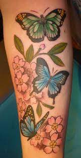 Butterflies And Cherry Blossoms By Blackstartattoo Deviantart Com On Deviantart Cool Forearm Tattoos Forearm Tattoos Blossom Tattoo
