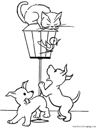 Download and print these dog and cat coloring pages for free. Realistic Dog And Cat Coloring Pages