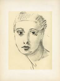 Original Litho "Tete de Jeune Fille" Rouault–Derain 1939 Verve (Vol. 2, No.  5-6)