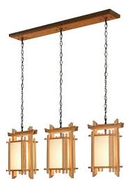 Shoji Chandelier Dining Room Wood Light Fixture Japanese Lighting Japanese Lamps