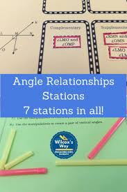 Complementary Supplementary And Vertical Angle Practice With These Fun Stations Includes Card Sort Vertical Angles Angle Relationships Complementary Angles
