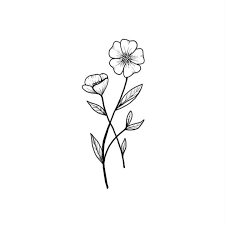 Black And White Floral Tattoo Designs Wildflower Tattoo Tattooideasdibujos Blumen Zeichnung Blumenzeichnungen Kleine Blume Tatowierungen