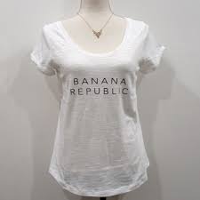 Banana Republic Women White Short Sleeve Logo Malibu Tee T Shirt Size S Bananarepublic Graphictee Banana Republic Women Shirt Size T Shirts For Women