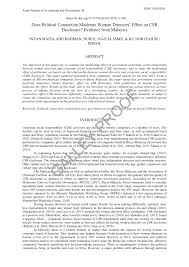 The new reporting framework, known as the mpers framework, is effective for financial statements beginning on or after 1 january 2016, with early private entities now have a choice of continuing with the existing private entity reporting standards (pers) framework, or apply the malaysian financial. Pdf Does Political Connection Moderate Women Director S Effect On Csr Disclosure Evidence From Malaysia