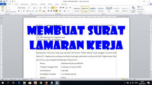 Pola bentuk paragraf bergantung (hanging paragraph). Cara Membuat Surat Lamaran Kerja Youtube