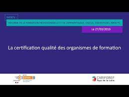 Certification des organismes de formation. Web Tv La Certification Qualite Des Organismes De Formation Youtube