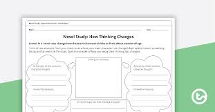 The first chapter is just a dream; Novel Study How Thinking Changes Worksheet Teaching Resource Teach Starter