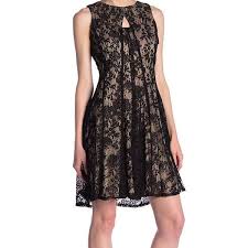 Gabby Skye Black Womens Size 8 Floral Lace Keyhole Sheath Dress