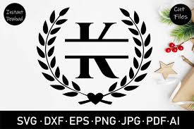 Download Floral Wreath Split Letter K Monogram Svg Eps Dxf Png 1277410 Cut Files Design Bundles
