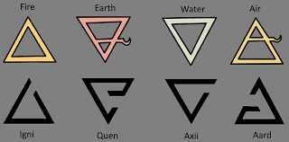The Witcher Signs Compared To The Element Symbols Thewitcher3 Ps4 Wildhunt Ps4share Games Gaming Thewitch Element Symbols Elements Tattoo Witcher Tattoo