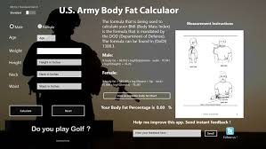 Army Body Fat Calculator Army