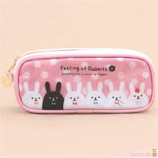 Cute Pink White Funny Rabbit Dot Pencil Case From Japan Pencil Cases Stationery Kawaii Shop Modes4u Funny Rabbit Cute Pink Animal Pencil Case