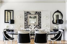 When purchasing separate dining chairs for your dining room tables, you have to check if your pieces are compatible with one another. Black And White Dining Room Eclectic Dining Room Janet Rice Interiors