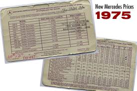 Amg gle 63 s 4matic+ suv $113,950*. Mercedes Prices In 1975 Original Mercedes Price List For Cars And Options Mercedes Market