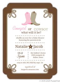 Rustic Country Boots Gender Neutral Baby Shower Invitation Gender Reveal Invitations