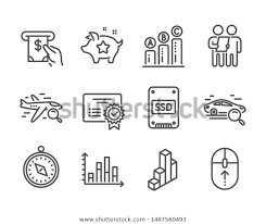 Set Technology Icons Such Search Car Stock Vector Royalty