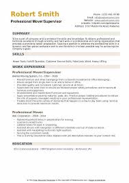 Professional Mover Resume Samples Qwikresume