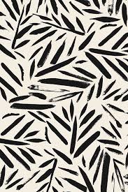 Black And White Plants Wallpaper Colorful Fabrics Digitally Printed By Spoonflower Brush Stroke Leaves Black Cream Black And White Leaves Prints White Leaf