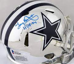 Tony Dorsett Autographed Dallas Cowboys Chrome Mini Helmet W Hof Beckett Auth Blue Mini Football Helmet Mini Footballs Dallas Cowboys