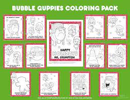Bubble guppies download and print coloring pages for children. Free Bubble Guppies Christmas Coloring Pages Kidspartyworks Com Christmas Coloring Pages Free Christmas Printables Christmas Colors