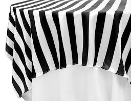 Black And White Striped Tablecloth Near Me Stripe 90 X90 Square Satin Table Overlay Black White Table Overlays Black And White Canvas Striped Tablecloths