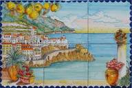 La Costa di Amalfi | Ceramiche di Vietri Kaleidos | 60x40 cm