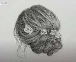 Drawing A Hair Updo With Flowers With Pencil How To Draw Braids How To Draw Hair Drawings