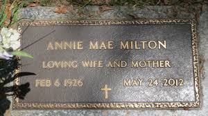 Annie Mae Milton (1926-2012): homenaje de Find a Grave