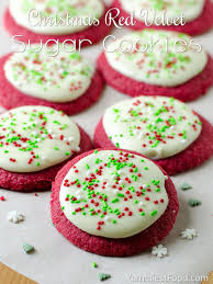 Christmas Red Velvet Sugar Cookies Perfect And Easy Cookie Recipe For C Delicious Christmas Cookies Cookies Recipes Christmas Red Velvet Sugar Cookies Recipe
